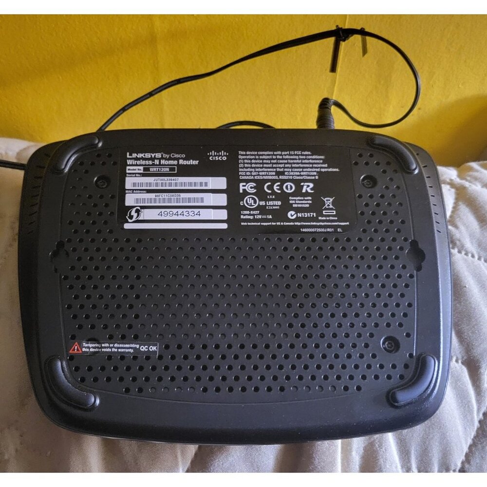 Linksys Cisco WRT120N Wireless-N Home Network Router With Power Adapter - Picture 2 of 4